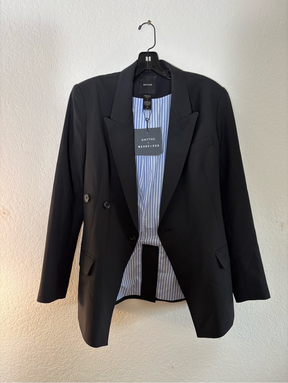 NWT SMYTHE X WEARCISSA Wear Cisco Collab Wrap Blazer Black Size 2 - Picture 8 of 13